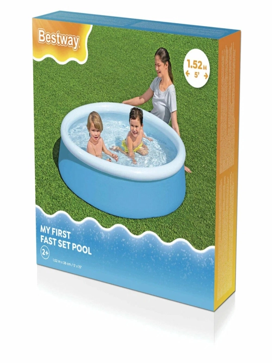 Детский надувной бассейн Bestway Fast Set 152×38 см, 477 л, трехслойный Tritech