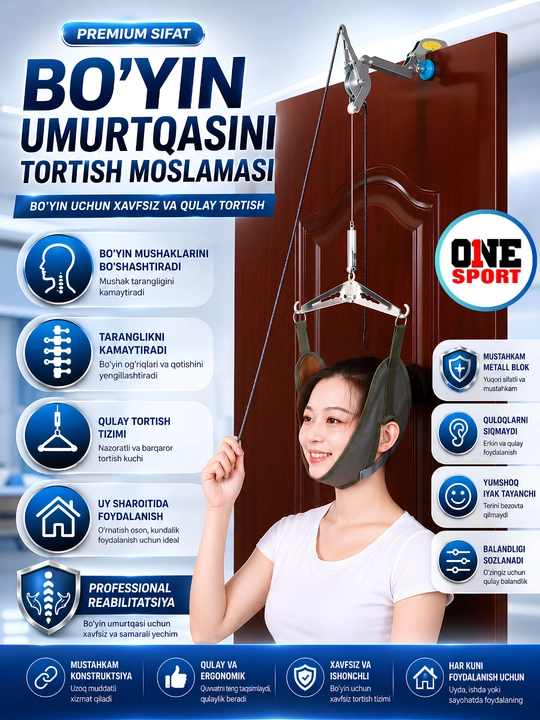 Professional umurtqa pog‘onasini tortish va reabilitatsiya stoli