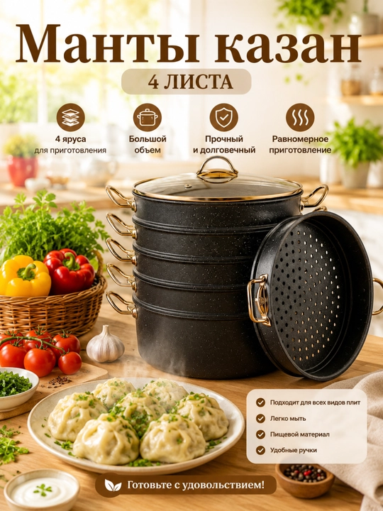 Манты казан тефлон - 