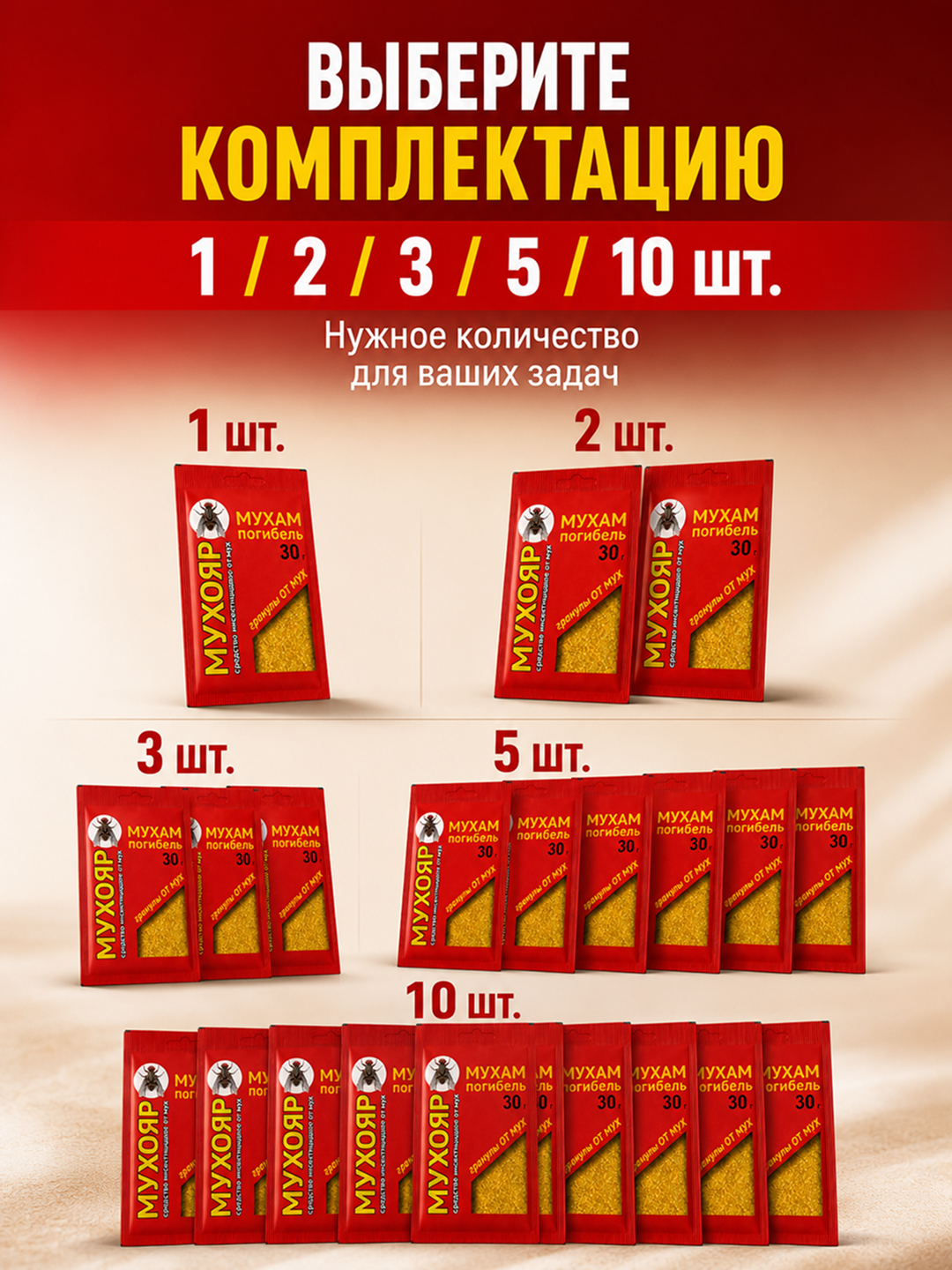 Гранулы от мух Мухояр, средство для дома и дачи, 30 г