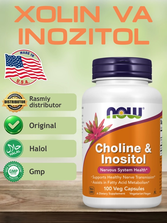 NOW Foods, xolin va Inositol, 100 kapsula - 