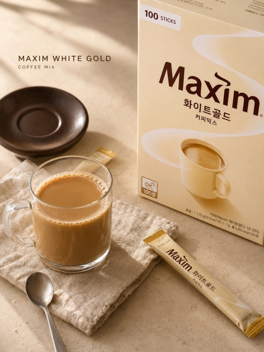 Qahva Maxim White Gold 3 tasi 1 da, 100 dona