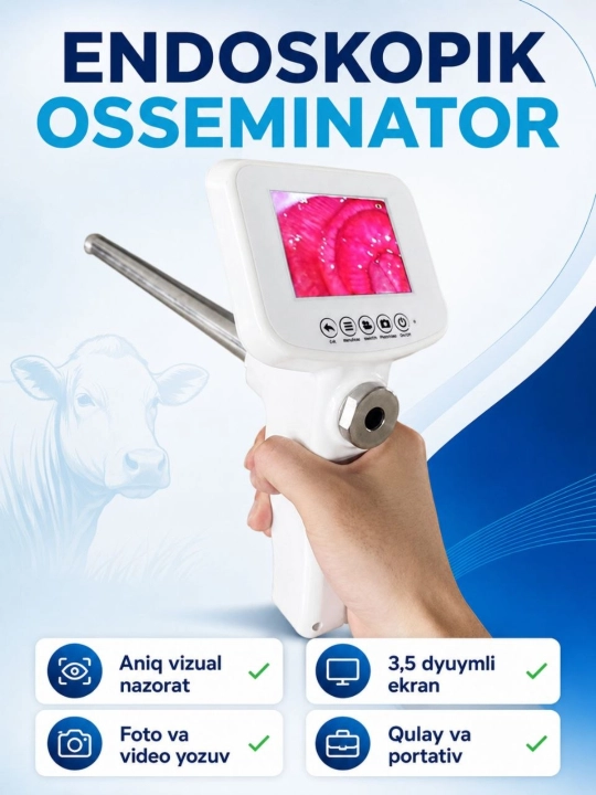 Endoskopik osseminator - Qoramollar uchun 3,5 dyuymli ekranli - 