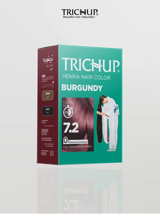 Краска-хна для волос Trichup Henna Hair Color, 6 шт х 10 г, оттенки Black, Brown, Burgundy