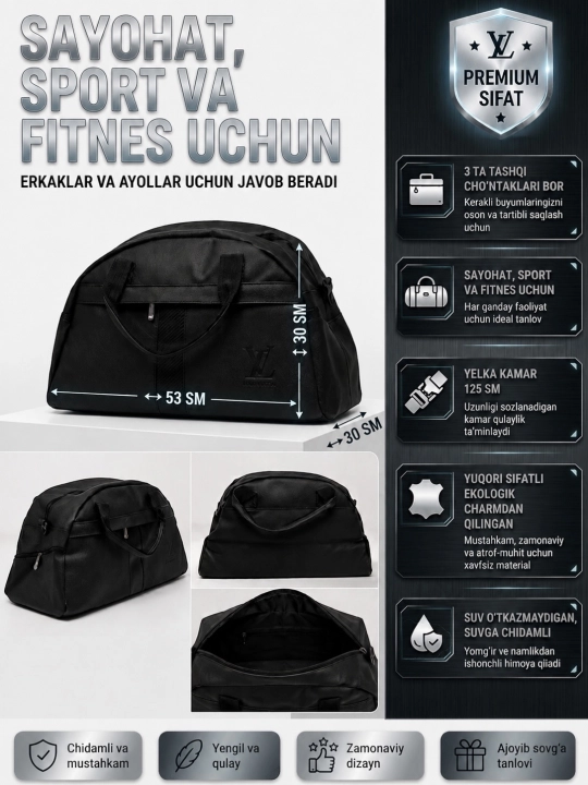 Sumka, sayohat, fitnes, sport uchun - 