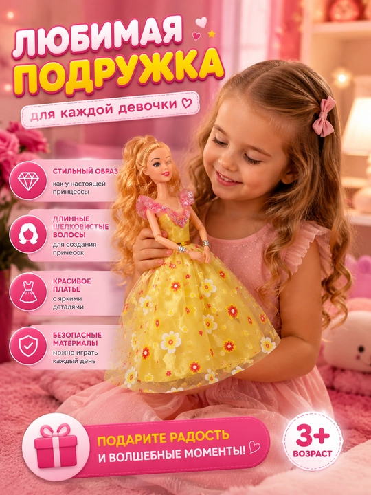 Кукла для девочек, стильная игрушка с разными нарядами