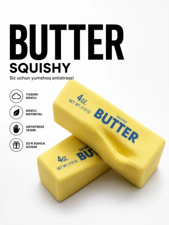 Squish Batter stressga qarshi o‘yinchoq, yumshoq Butter Squishy sekin tiklanadigan o‘yinchoq - 