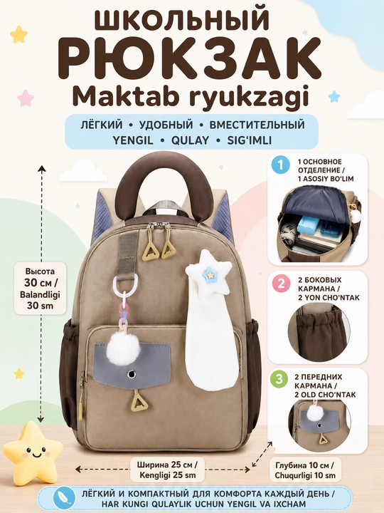 Bolalar uchun maktab ryukzagi, maktab uchun ryukzak