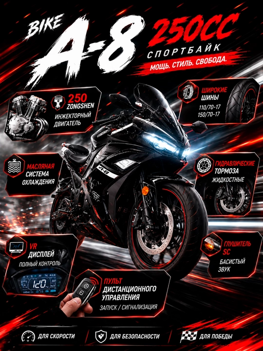 Mototsikli Bike A-8 250cc