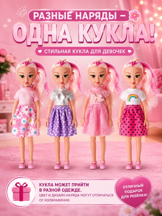 Кукла для девочек, стильная игрушка с разными нарядами