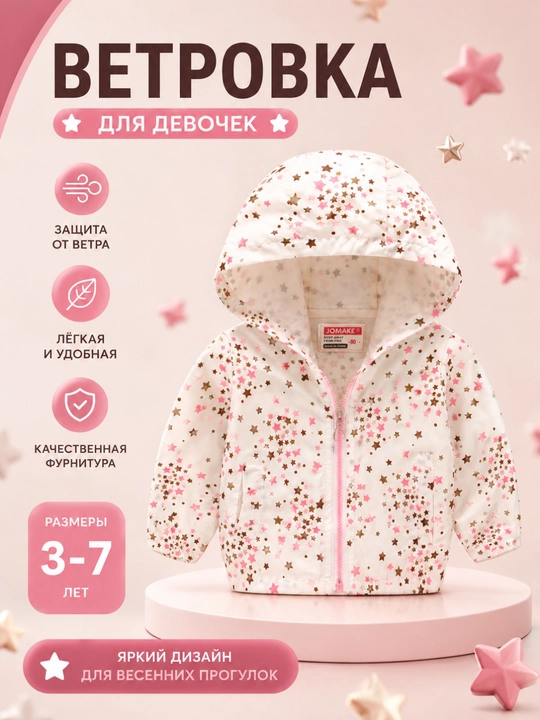 Детская ветровка с капюшоном - 