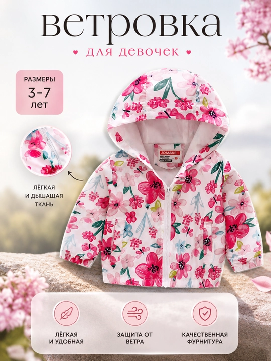 Детская ветровка с капюшоном - 