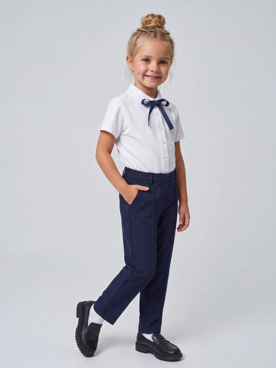 Maktab formasi qizlar uchun Winkiki oq kofta, maktab bluzkasi,