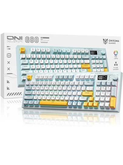 ONIKUMA G80 RGB simsiz o‘yin klaviaturasi, 94 tugma, Bluetooth 5.0 / 2.4G / USB Type-C