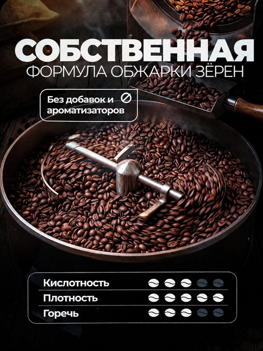 Кофе в зернах ROSTY Mild, 80% арабика 20% робуста, средняя обжарка, 1 кг