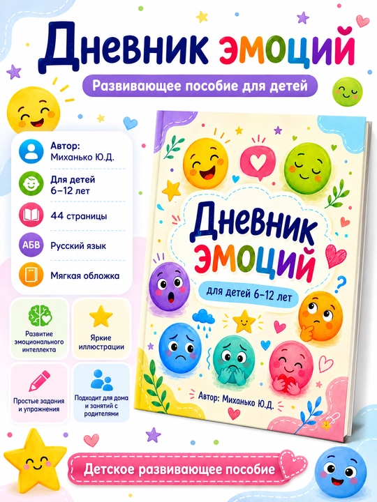 Дневник эмоций для детей 6–12 лет, задания и упражнения