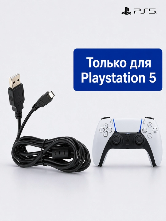 Playstation 5 USB type-C joystick zaryadlovchi kabeli