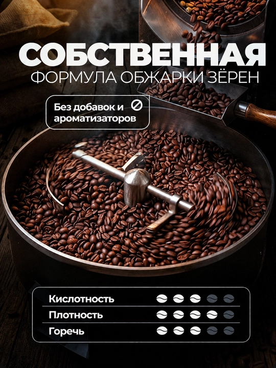 Кофе в зернах ROSTY Cerrado, 100% арабика, Бразилия, средняя обжарка, 1 кг