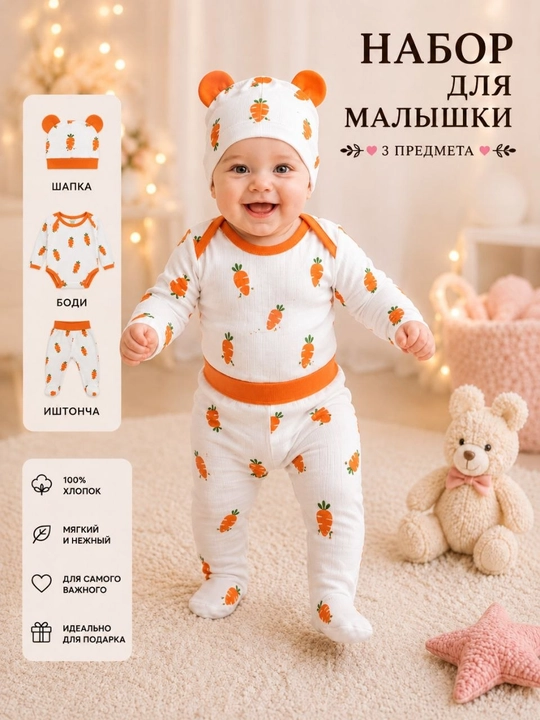 Yangi tug‘ilgan chaqaloq uchun kiyim, 0-6 oylik chaqaloqlar uchun xb kiyim, ishton, bodiy