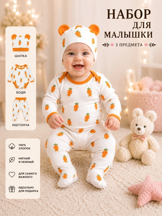 Yangi tug‘ilgan chaqaloq uchun kiyim, 0-6 oylik chaqaloqlar uchun xb kiyim, ishton, bodiy