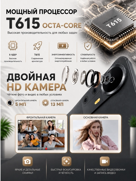 Планшет DYS Android 16 10.1", LTE, 20GB RAM, 128GB ROM, мощный процессор Unisoc T615