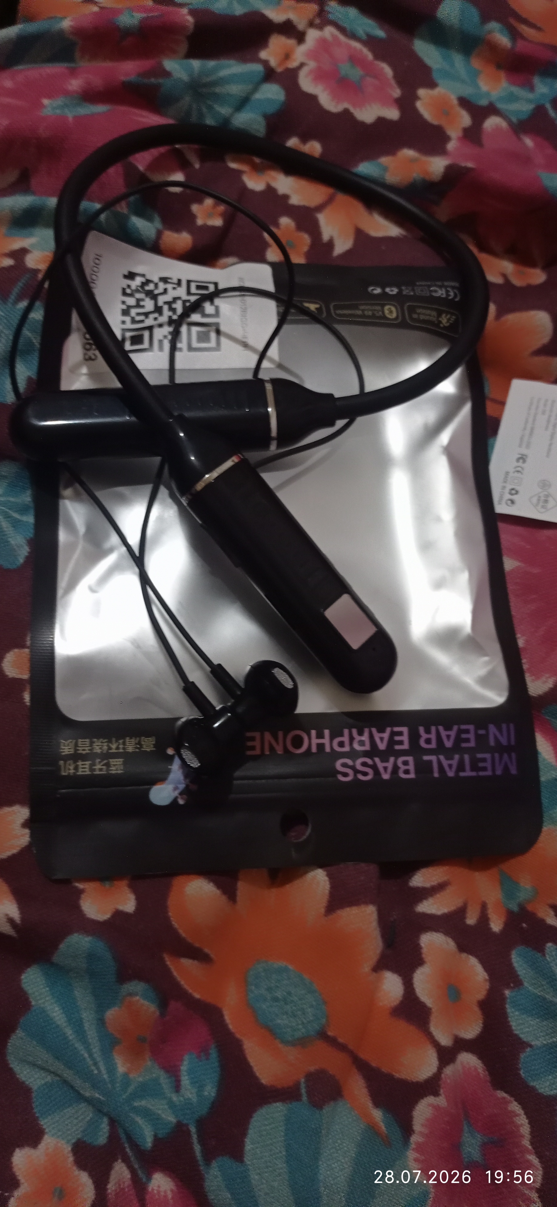 12D simsiz Bluetooth quloqchinlar, ichki kanalli, bo‘yin gardishi bilan