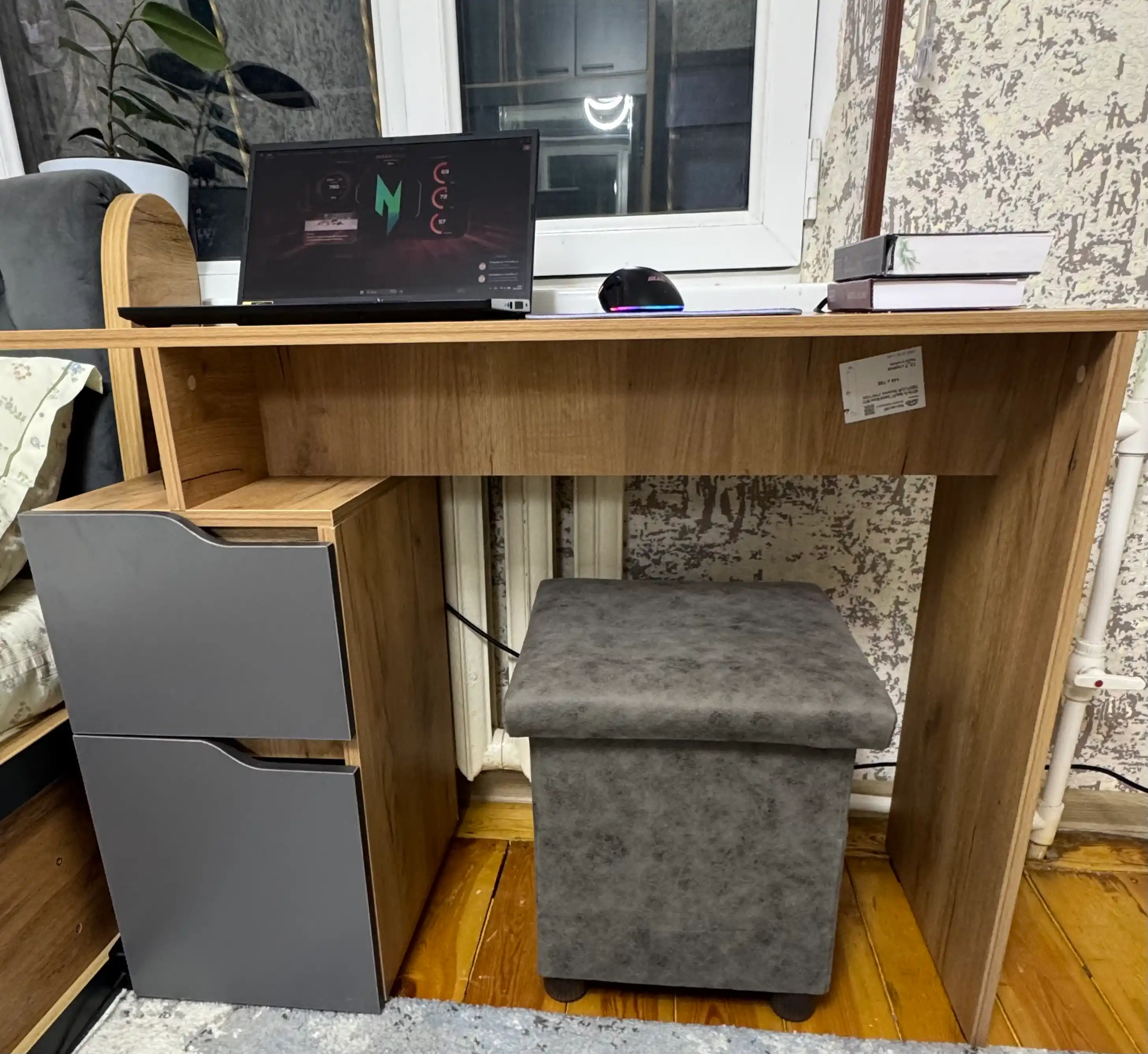 Письменный и компьютерный стол FAR11, 100×40×75 см, с ящиком и шкафчиком