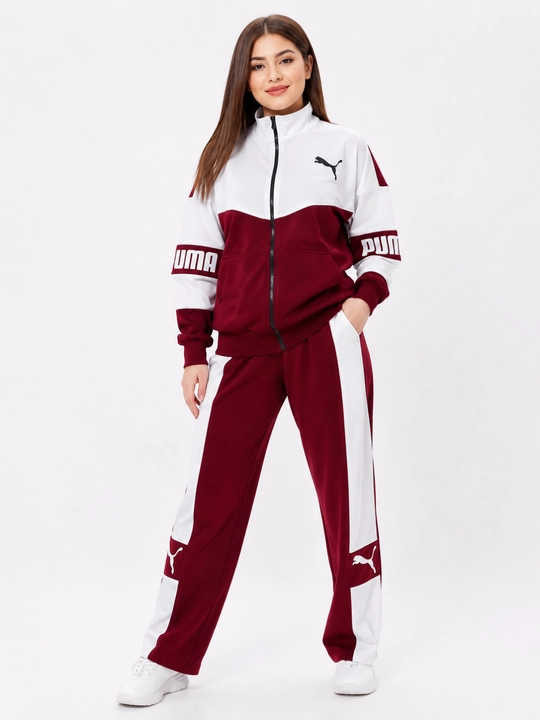Ayollar sport kostyumi Puma, ikki qismli, zamokli, trikotaj sport kostyumi, 44–50 o'lcham - 