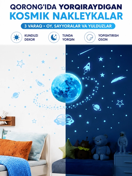 Devorga yopishtirilgan yorqin interyer nakleykalari - 