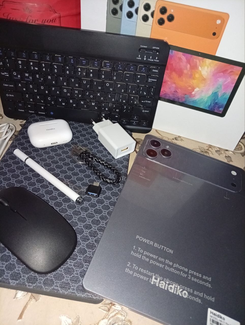 Planshet Aqlli 17 Pro Max Metall korpus Smart Andro 15 5G UZIMEI klaviatura sichqoncha