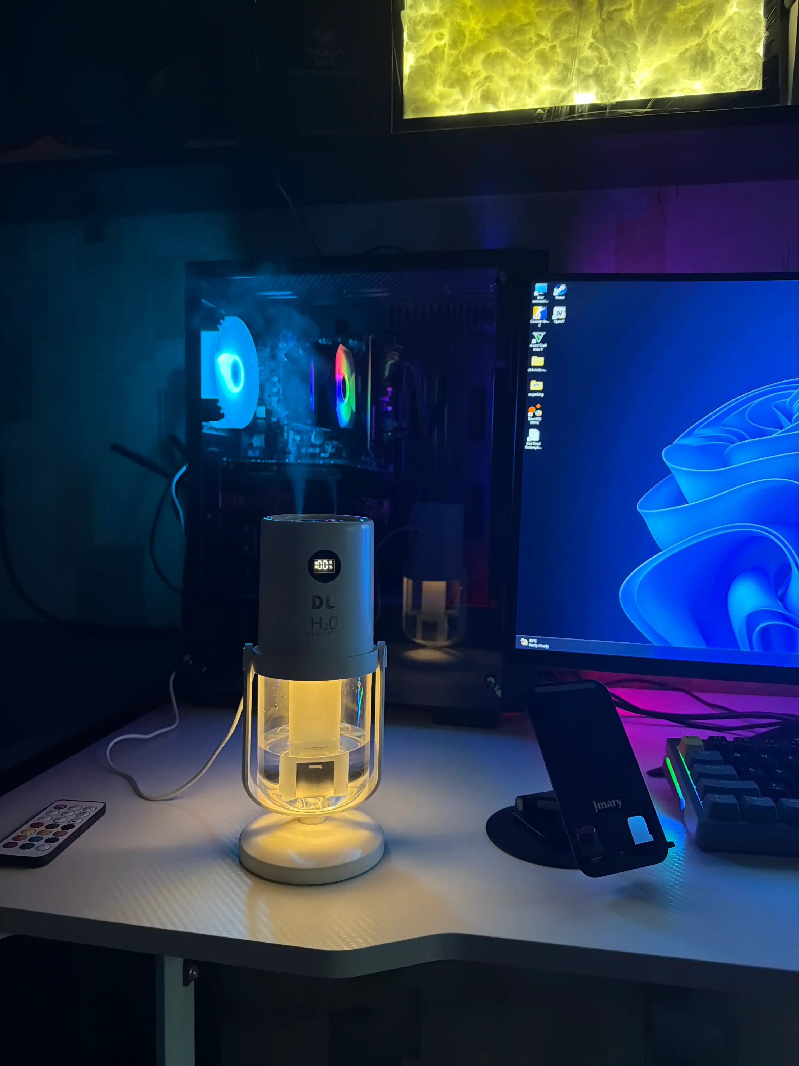 Настольный увлажнитель воздуха  320 мл, USB-C, двойное распыление, для офиса и спальни