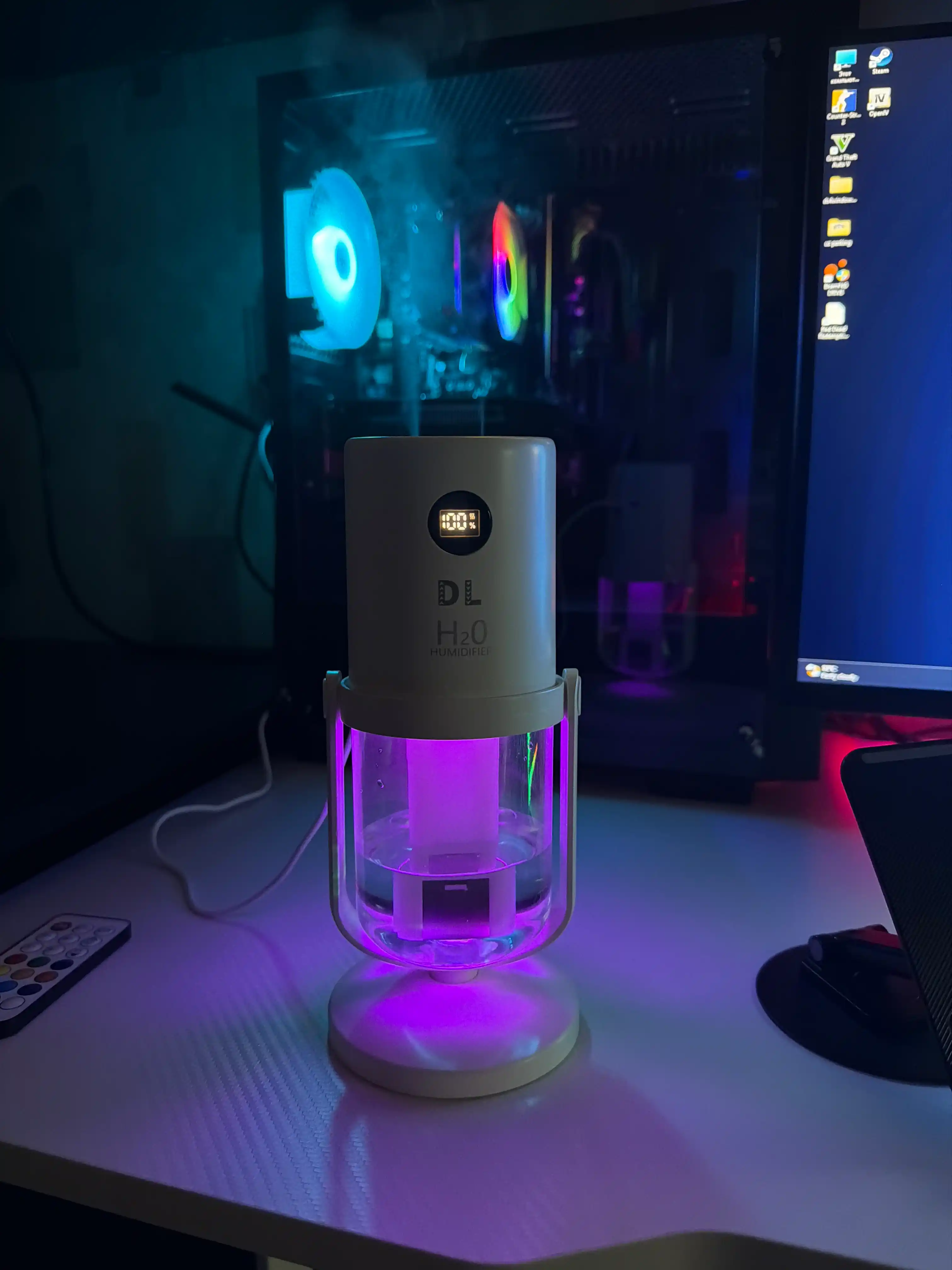 Настольный увлажнитель воздуха  320 мл, USB-C, двойное распыление, для офиса и спальни