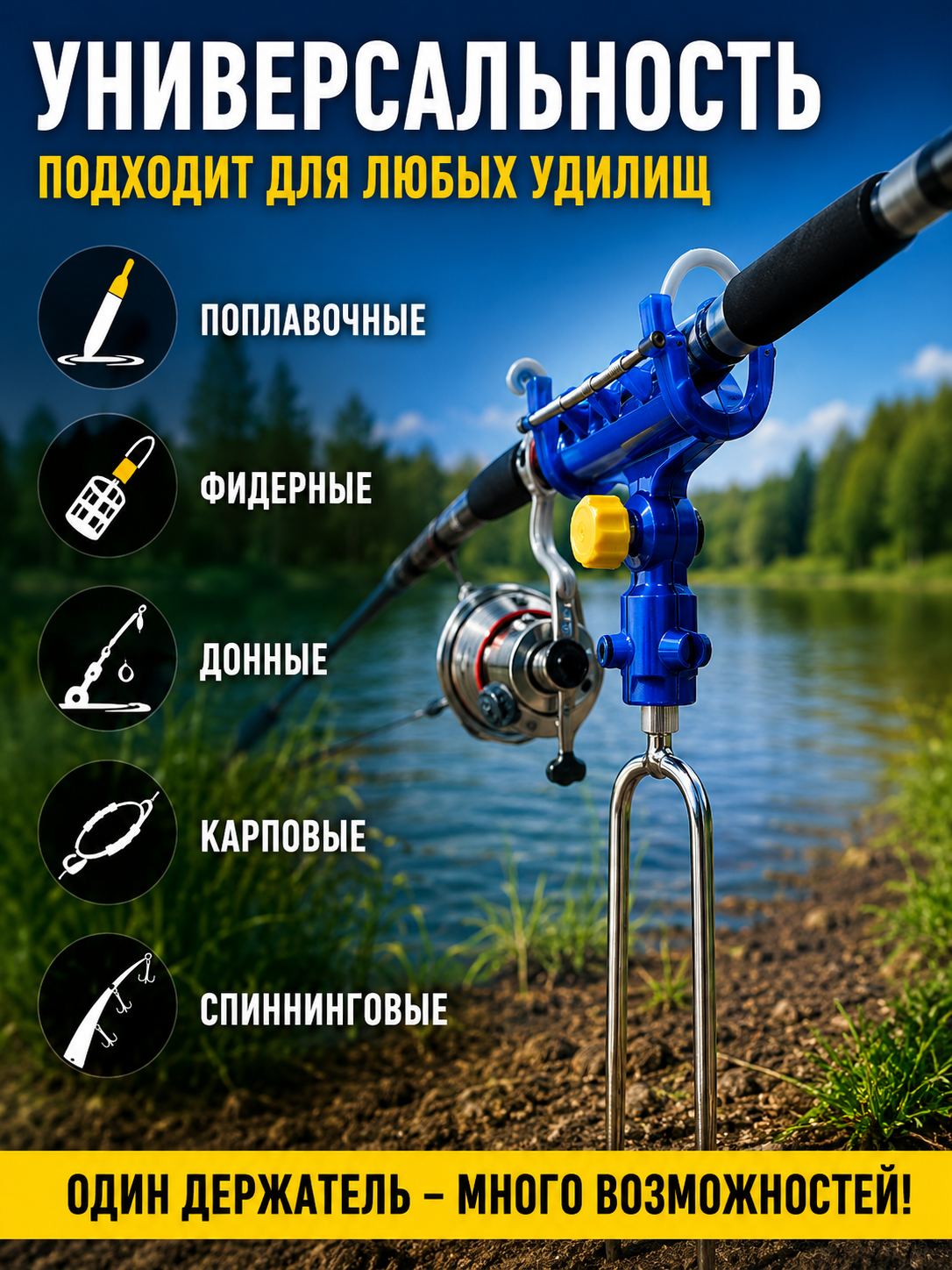 Автоматическая подставка для удочки, стойка для рыбалки с регулировкой угла