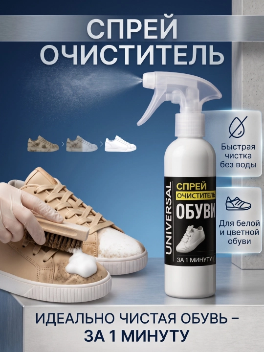 Спрей для чистки обуви – универсальное, быстрое и эффективное средство отбеливания