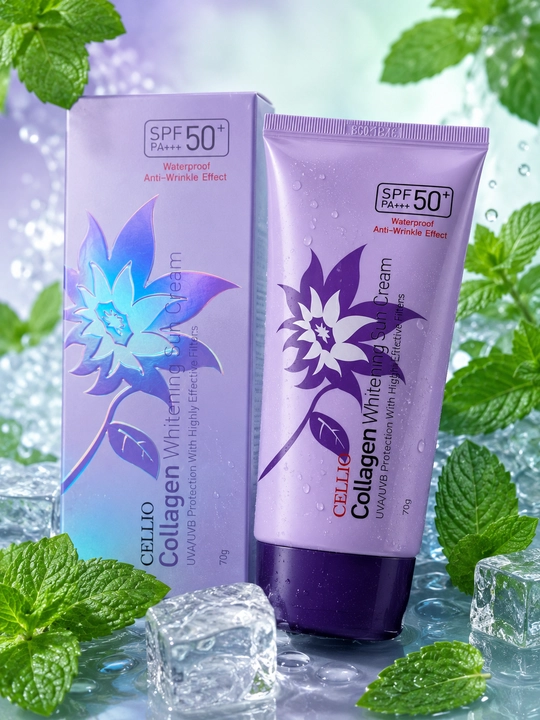Quyoshdan himoyalash yuz kremi CELLIO Collagen White, SPF 50+, 70 g