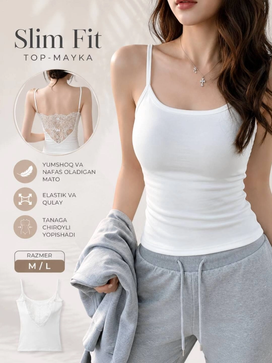 Ayollar uchun top va maykalar,qizlar uchun top,mayka va top,astariga chashka tikilgan - 