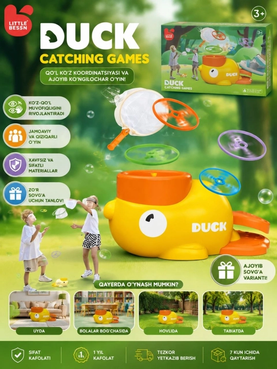 Bolalar uchun uchar diskli o'yinchoq "Duck Catching Games" - 