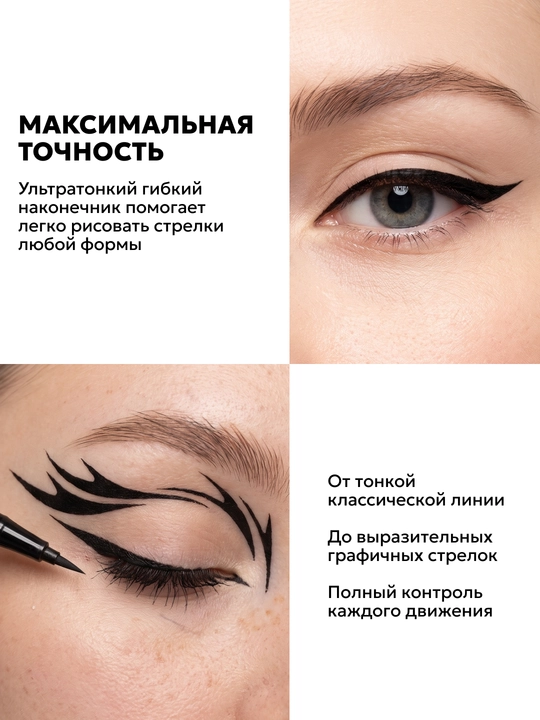Подводка для глаз SEMILY Eye Liner, фломастер для глаз водостойкий черный,тонкая стрелка