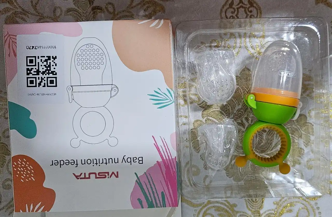 Birinchi oziqlantirish uchun nibler, mevalar bilan oziqlantirish uchun so'rg'ich