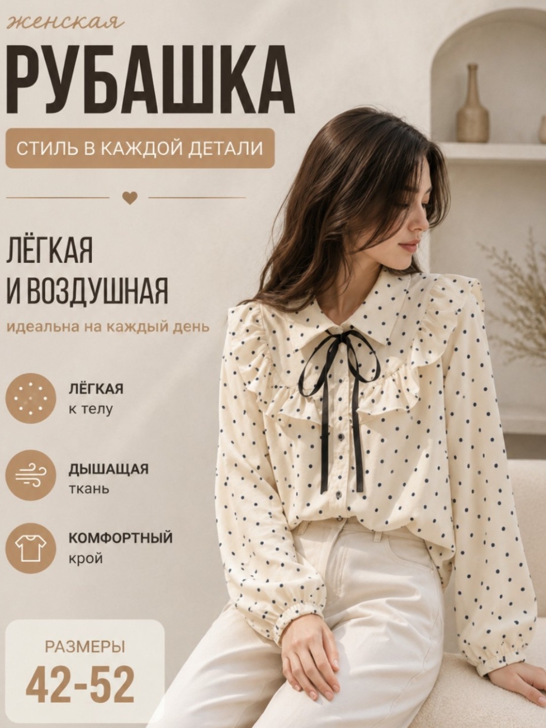 Ayollar bluzkasi, goroshkali, klassik rubashka, uzun yengli