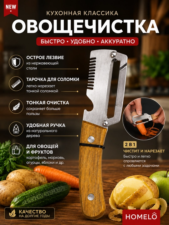 To‘lqinli pichoq, sabzavot kesgich, kartoshka kesgich, fri pichog‘i, figurali kesgich - 