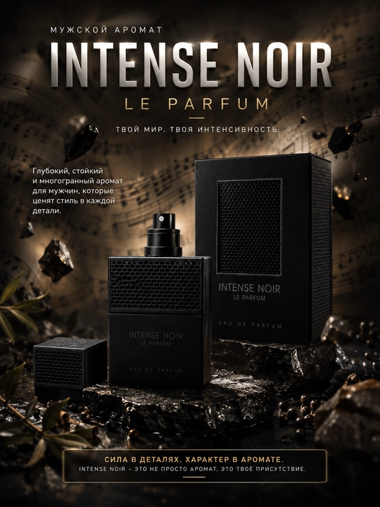 INTENSE NOIR, LE PARFUM, erkaklar uchun elegant va jozibador ifor, 100 ml UAE