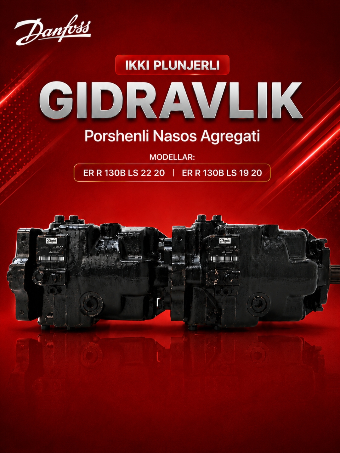 Гидравлический поршневой насос Danfoss ER R130B LS, двухсекционный