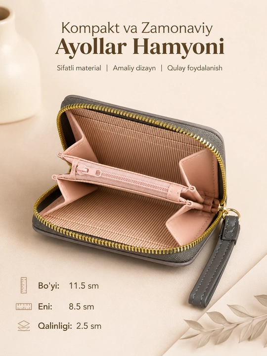 Ayollar hamyoni, klatch, ayollar uchun kosmetichka, zamonaviy, turli ranglarda