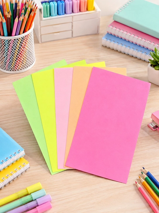 Ofis, maktab, bolalar bog'chasi va uy uchun rangli qog'oz, A4 formatda, 100 varaqli paketda