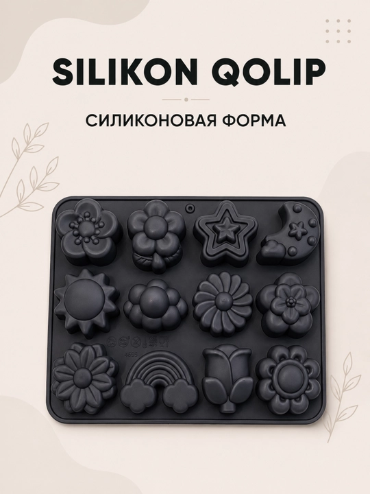 Shokolad va konfetlar, pishiriqlar, marmelad va shirinliklar, muz uchun silikon qoliplar - 