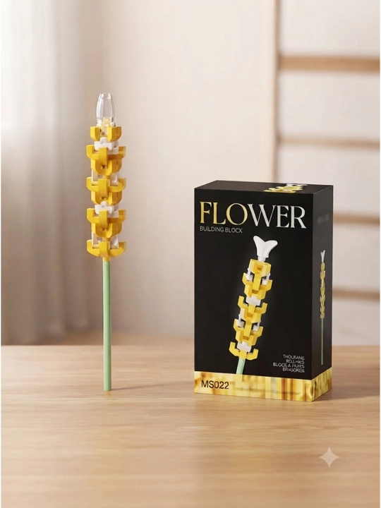 Konstruktor gul "Flower Building Block", LEGO uslubidagi yig‘iladigan gullar - 