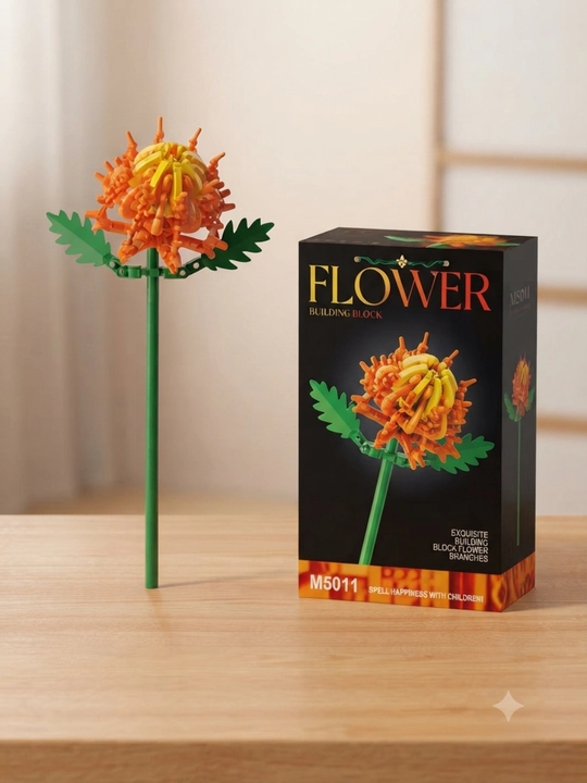 Konstruktor gul "Flower Building Block", LEGO uslubidagi yig‘iladigan gullar - 