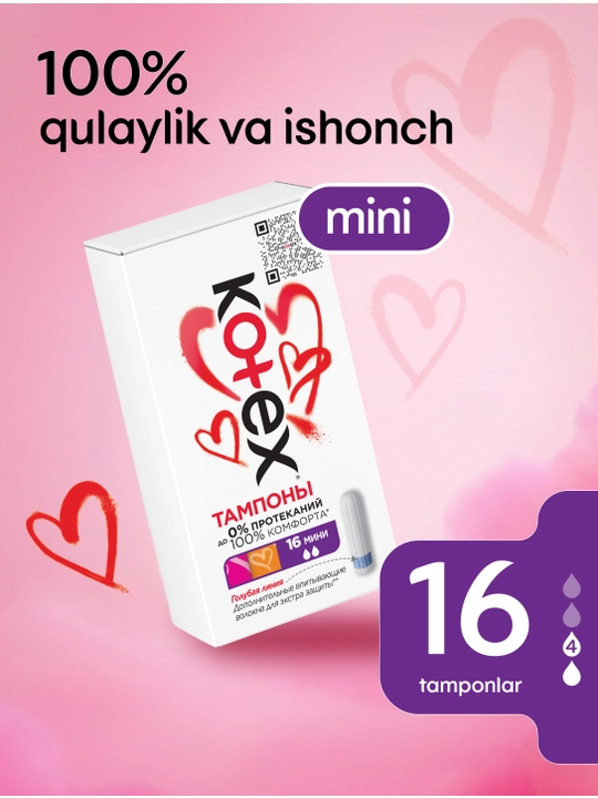 Kotex Mini gigiyenik tamponlari, 16 dona - 