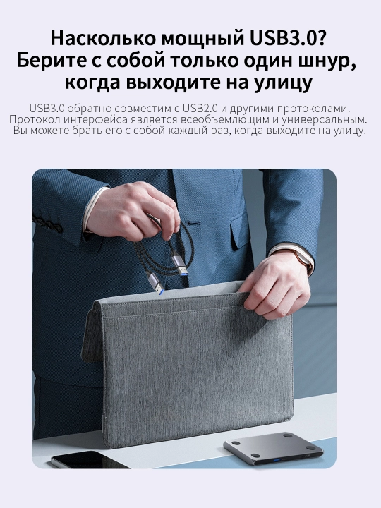 USB 3.0 кабель 5 Гбит/с сплав плетеный